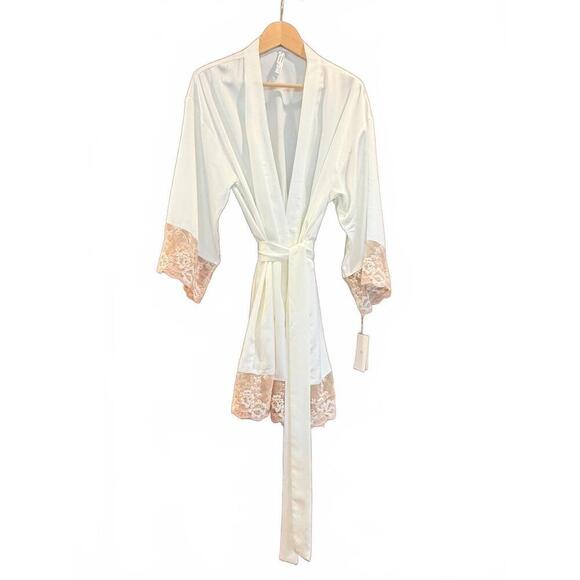 NWT Flora Nikrooz The Rosa Charmeuse Kimono - Picture 5 of 16